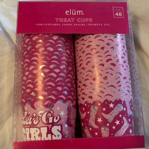 Pink 'Let's Go Girls' Treat Cups Cowboy boots  - Pack of 48